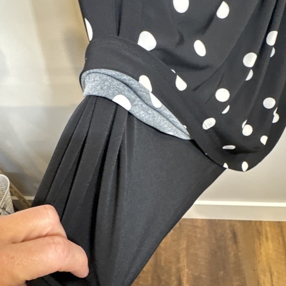 Lauren Ralph Lauren Polka Dot Ruched Knotted Cap Sleeves Dress Black White Sz 18 - Picture 3 of 8